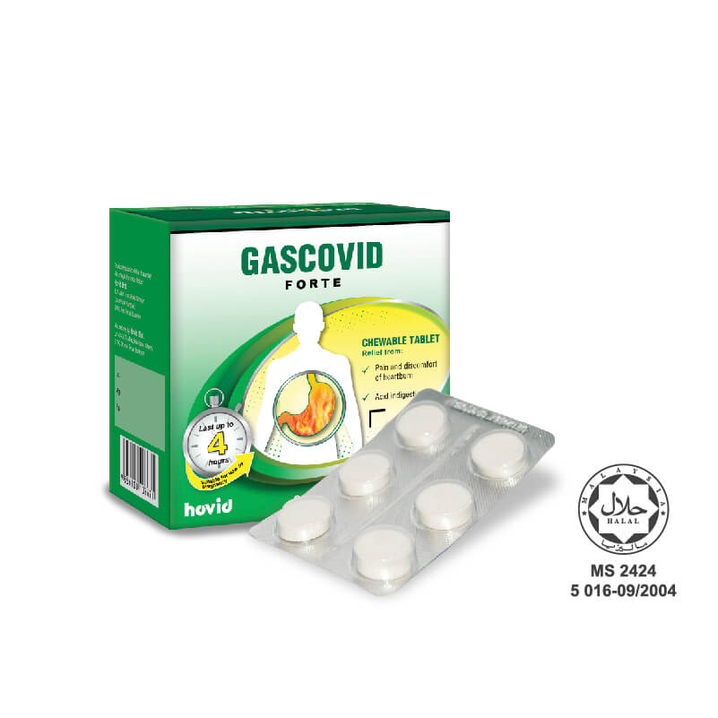 Hovid Gascovid Forte Chewable Tablet (Peppermint Flavour)